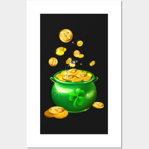 St. Patrick`s Day shiny green pot Wall Art by kavalenkava